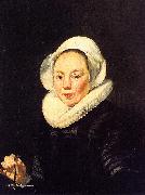 Thomas De Keyser Portrait of a Woman Holding a Balance oil on canvas